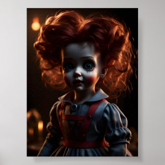 Spooky Enge Griezelige Horror Halloween Theme Doll Poster