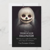 Spooky enge griezelige pop halloween groet feestdagenkaart (Voorkant)