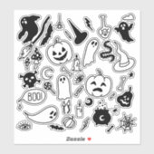 Spooky Enge Halloween Party Doodle Art stickers (Vel)