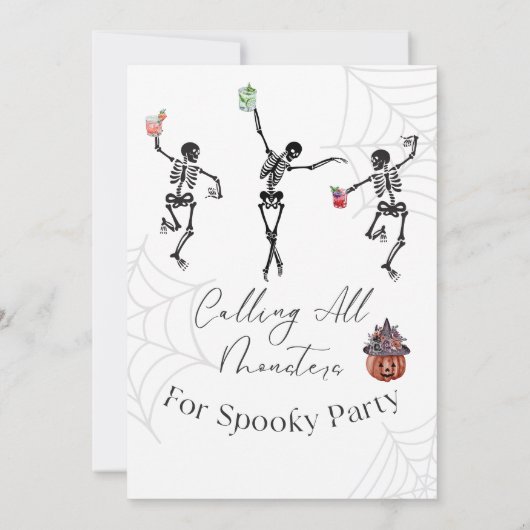 SPOOKY ENGE SPOOKHUIS KOSTUUM HALLOWEEN PARTY KAART (Achterkant)