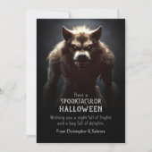 Spooky Enge Weerwolf Halloween Groet Feestdagenkaart (Voorkant)