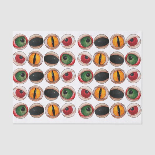 Spooky enge zombie gothische ogen halloween zwart tissuepapier (Voorkant)