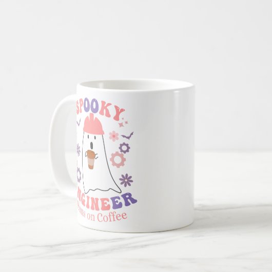Spooky Engineer draait op koffie Koffiemok (Voorkant links)