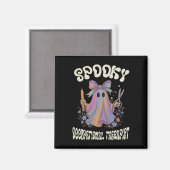 Spooky ergotherapeut Ghost Floral Hallowe Magneet (Voorkant / Achterkant)