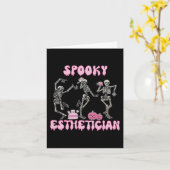 Spooky Esthetician Halloween Skelet Huidtherapie Kaart (Gele Bloem)