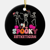 Spooky Esthetician Halloween Skelet Huidtherapie Keramisch Ornament (Voorkant)