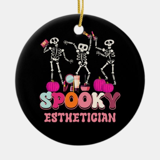 Spooky Esthetician Halloween Skelet Huidtherapie Keramisch Ornament (Voorkant)