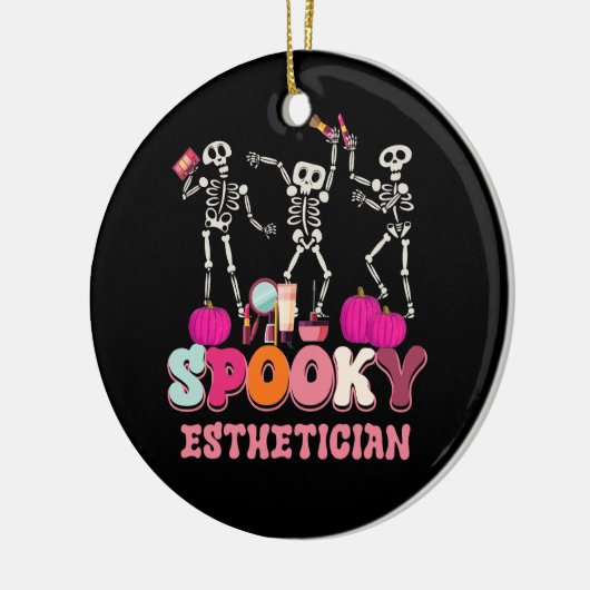 Spooky Esthetician Halloween Skelet Huidtherapie Keramisch Ornament (Links)