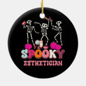 Spooky Esthetician Halloween Skelet Huidtherapie Keramisch Ornament (Achterkant)