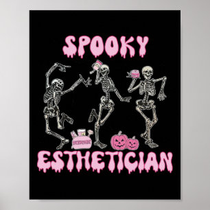 Spooky Esthetician Halloween Skelet Huidtherapie Poster