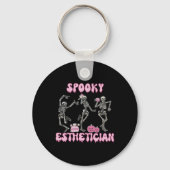 Spooky Esthetician Halloween Skelet Huidtherapie Sleutelhanger (Voorkant)
