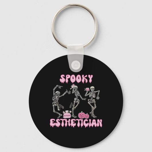 Spooky Esthetician Halloween Skelet Huidtherapie Sleutelhanger (Voorkant)