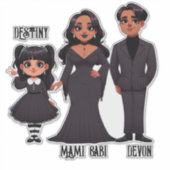 Spooky etnische familie Schattige Halloween Sticker (Voorkant)