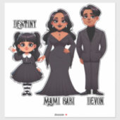 Spooky etnische familie Schattige Halloween Sticker (Vel)