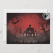 Spooky Evening Haunted House Party Kaart (Achterkant)