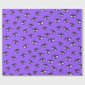 Spooky Evil Eyes Paarse Halloween Cadeaupapier (Vlak)