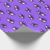 Spooky Evil Eyes Paarse Halloween Cadeaupapier (Hoek)