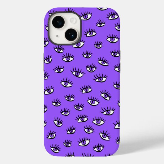 Spooky Evil Eyes Paarse Halloween Case-Mate iPhone Case (Achterkant)