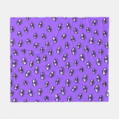 Spooky Evil Eyes Paarse Halloween Fleece Deken (Voorkant (Horizontaal))