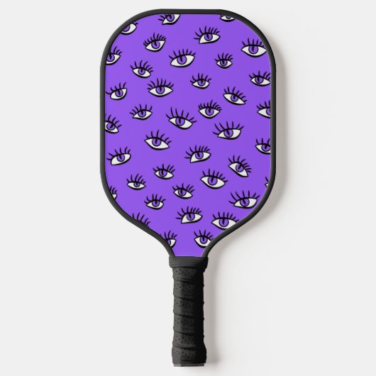 Spooky Evil Eyes Paarse Halloween Pickleball Paddle (Voorkant)