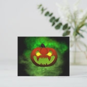 Spooky Evil Halloween Pumpkin Briefkaart (Staand voorkant)