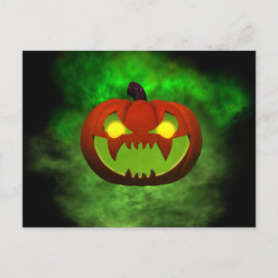 Spooky Evil Halloween Pumpkin Briefkaart