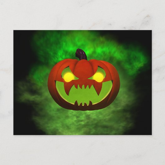 Spooky Evil Halloween Pumpkin Briefkaart (Voorkant)