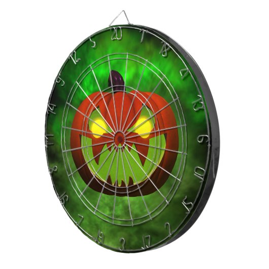 Spooky Evil Halloween Pumpkin Dartbord (Voorkant Rechts)