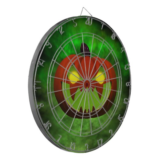 Spooky Evil Halloween Pumpkin Dartbord (Voorkant Links)