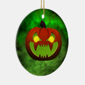 Spooky Evil Halloween Pumpkin Keramisch Ornament (Rechts)