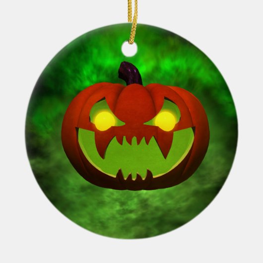 Spooky Evil Halloween Pumpkin Keramisch Ornament (Voorkant)