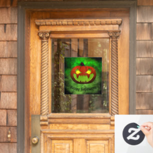 Spooky Evil Halloween Pumpkin Raamsticker