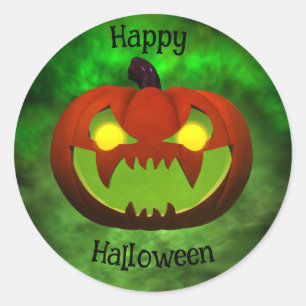 Spooky Evil Halloween Pumpkin Ronde Sticker