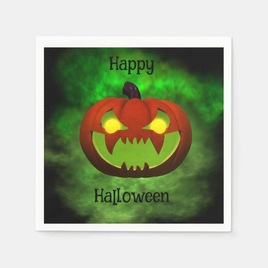 Spooky Evil Halloween Pumpkin Servet (Voorkant)