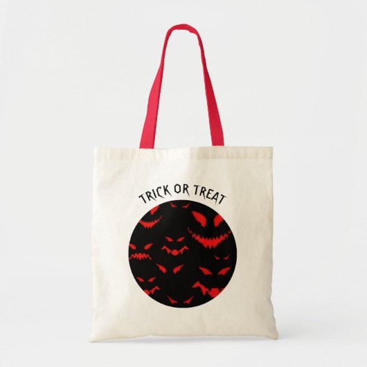 Spooky Evil Red Faces Trick or treat Halloween Tote Bag (Voorkant)