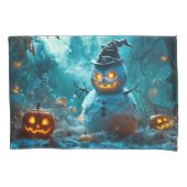 Spooky Evil Snowman beroemd gemaakt door Pumpkins Kussensloop (Voorkant)