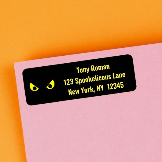 Spooky Evil Yellow Halloween Eyes Etiket