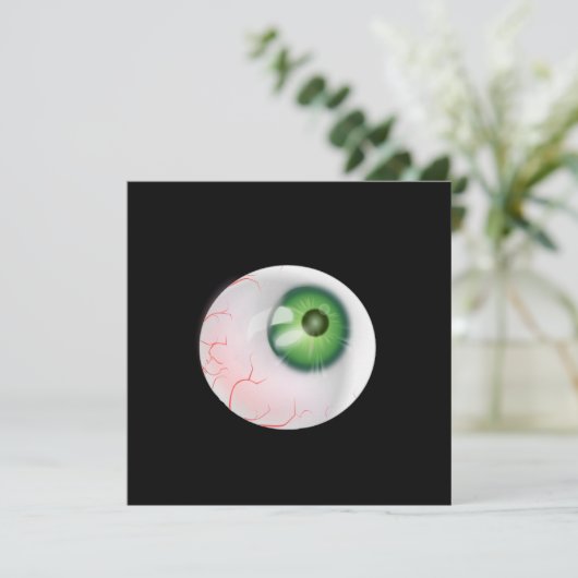 Spooky Eyeball Halloween Party Kaart (Staand voorkant)