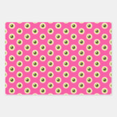 Spooky Eyeball Pattern Roze Paarse Groen Halloween Inpakpapier Vel (Voorkant 2)