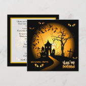 Spooky Eyes Haunted House Invitation Kaart (Voorkant / Achterkant)
