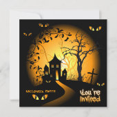 Spooky Eyes Haunted House Invitation Kaart (Voorkant)