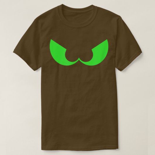 Spooky Eyes Scary Halloween, Green on Black 6400 T-shirt (Design voorkant)