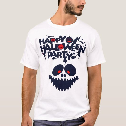 Spooky Face Halloween Party for men T-shirt (Voorkant)