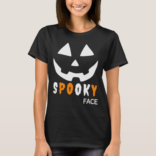 Spooky Face Halloween T-shirt (Voorkant)
