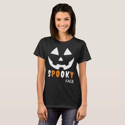 Spooky Face Halloween T-shirt (Voorkant volledig)