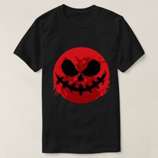 Spooky Face in Red moon Happy Halloween T-shirt (Design voorkant)