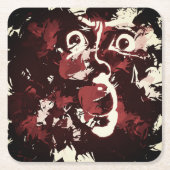 Spooky face stropdas kartonnen onderzetters (Voorkant)