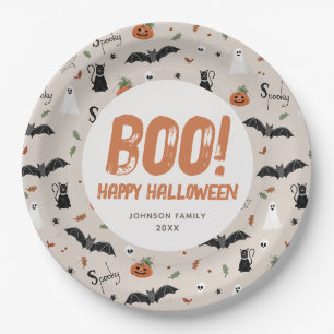 Spooky Family Halloween Herfst Boo Papieren Bordje