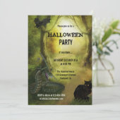 Spooky Fantasy Forest Halloween Party Uitnodiging (Staand voorkant)