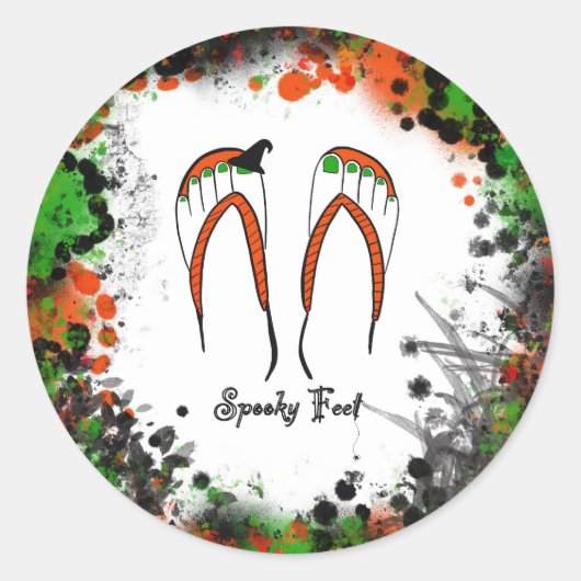 Spooky Feet Badge Ronde Sticker (Voorkant)